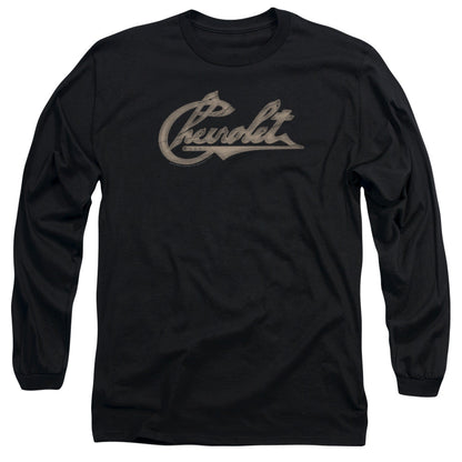 Chevrolet Chevy Script Mens Long Sleeve Shirt Black Officially Licensed Officially Licensed