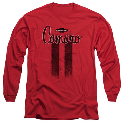 Chevrolet Camaro Stripes Mens Long Sleeve Shirt Red Officially Licensed Officially Licensed