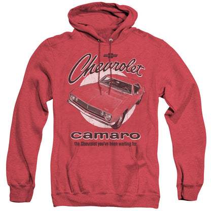 Chevrolet Retro Camaro Heather Mens Hoodie Red Officially Licensed