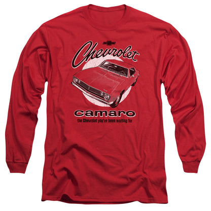 Chevrolet Retro Camaro Mens Long Sleeve Shirt Red Officially Licensed Officially Licensed