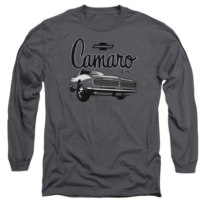 Chevrolet Script Car Mens Long Sleeve Shirt Charcoal Officially Licensed Officially Licensed