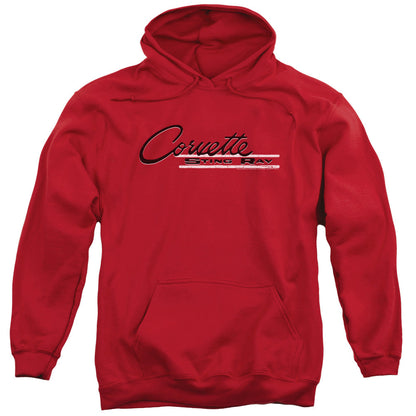 Chevrolet Retro Stingray Mens Hoodie Red Officially Licensed