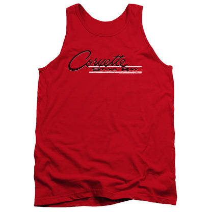 Chevrolet Retro Stingray Mens Tank Top Shirt Red Officially Licensed
