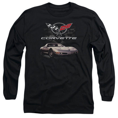 Chevrolet Checkered Past Mens Long Sleeve Shirt Black Officially Licensed Officially Licensed