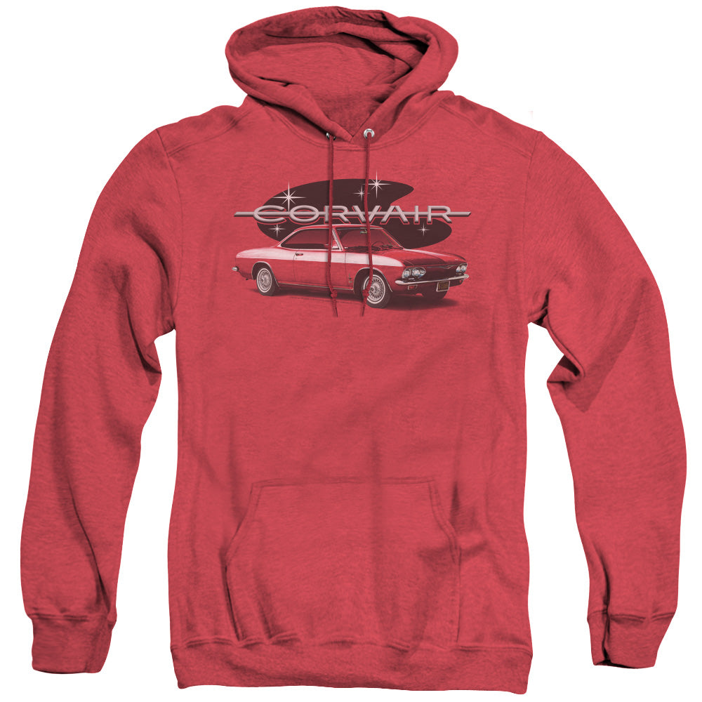 Chevrolet 65 Corvair Mona Spyda Coupe Mens Heather Hoodie Red Officially Licensed
