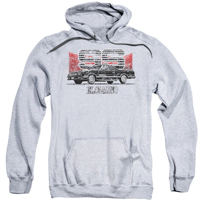 Chevrolet El Camino Ss Mountains Mens Hoodie Athletic Heather Officially Licensed