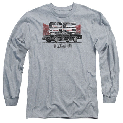 Chevrolet El Camino Ss Mountains Mens Long Sleeve Shirt Athletic Heather Officially Licensed Officially Licensed