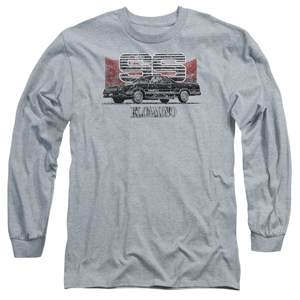 Chevrolet El Camino Ss Mountains Mens Long Sleeve Shirt Athletic Heather Officially Licensed Officially Licensed