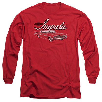 Chevrolet Classic Impala Mens Long Sleeve Shirt Red Officially Licensed Officially Licensed