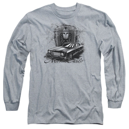 Chevrolet Monte Carlo Drawing Mens Long Sleeve Shirt Athletic Heather Officially Licensed Officially Licensed