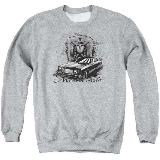 Chevrolet Monte Carlo Drawing Mens Crewneck Sweatshirt Athletic Heather Officially Licensed
