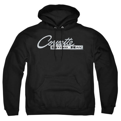 Chevrolet Chrome Stingray Logo Mens Hoodie Black Officially Licensed