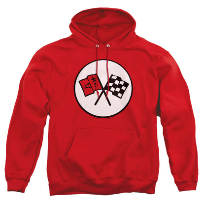 Chevrolet 2Nd Gen Vette Logo Mens Hoodie Red Officially Licensed
