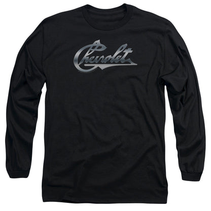 Chevrolet Chrome Vintage Chevy Bowtie Mens Long Sleeve Shirt Black Officially Licensed Officially Licensed