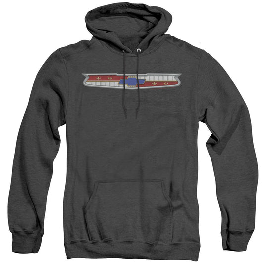 Chevrolet 56 Bel Air Emblem Heather Mens Hoodie Black Officially Licensed