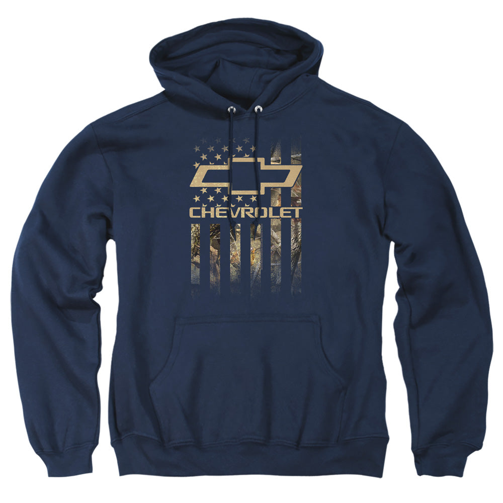 Chevrolet Camo Flag Mens Hoodie Navy Officially Licensed