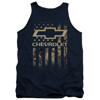 Chevrolet Camo Flag Mens Tank Top Shirt Navy Officially Licensed