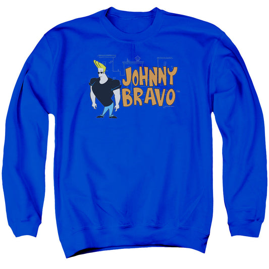 Johnny Bravo Johnny Logo Mens Crewneck Sweatshirt Royal Blue Officially Licensed