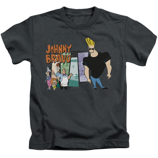 Johnny Bravo Johnny & Friends Juvenile Kids Youth T Shirt Charcoal Officially Licensed