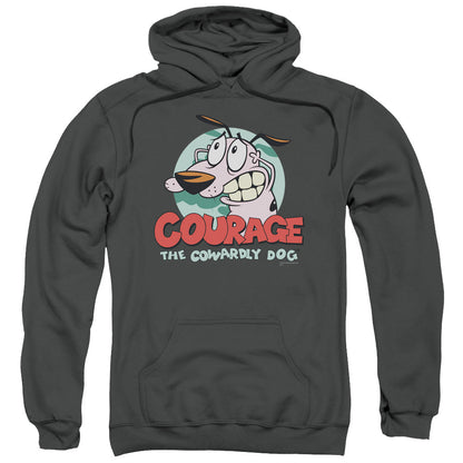 Courage The Cowardly Dog Courage Mens Hoodie Charcoal Officially Licensed