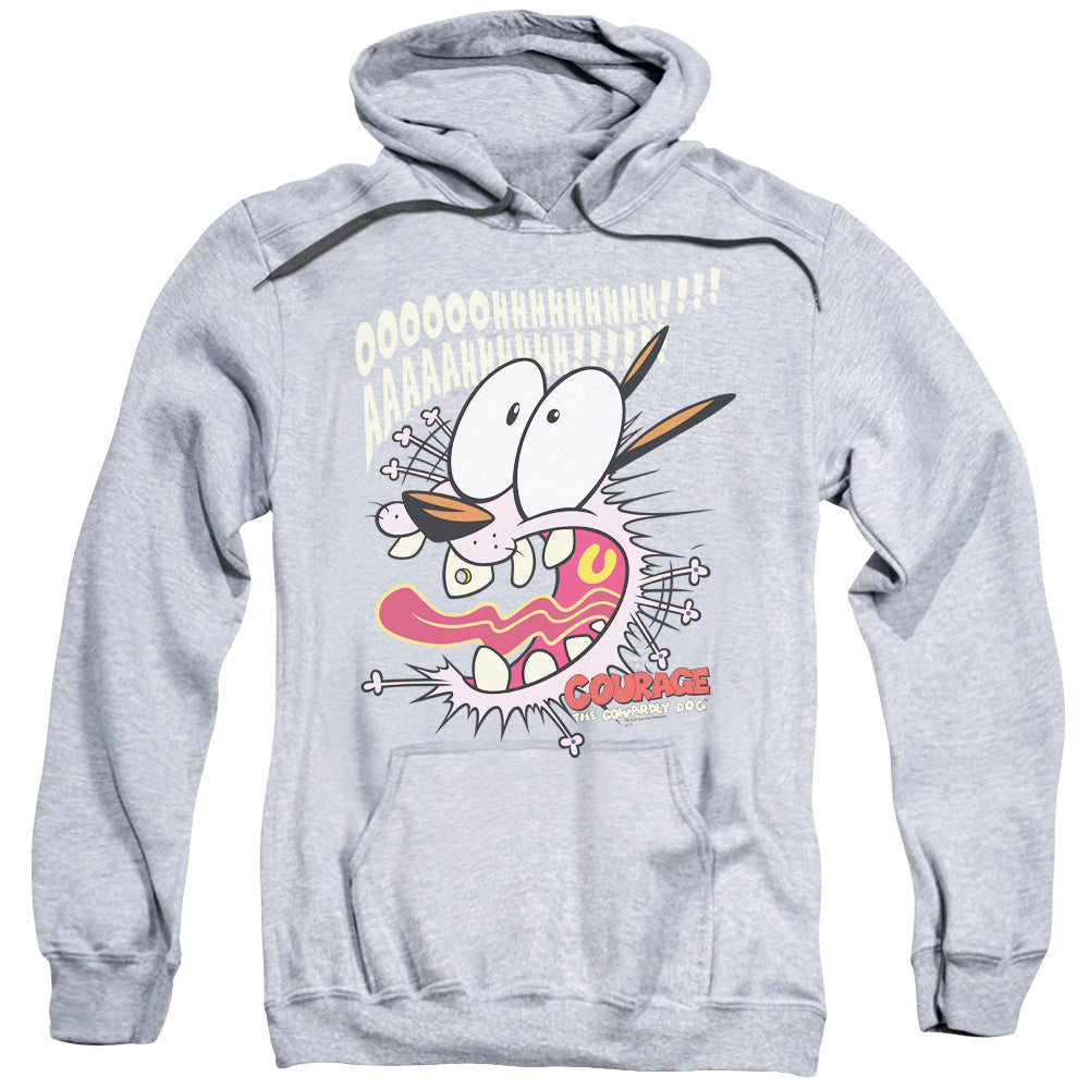 Courage The Cowardly Dog Scaredy Dog Mens Hoodie Athletic Heather Officially Licensed