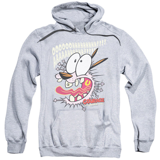Courage The Cowardly Dog Scaredy Dog Mens Hoodie Athletic Heather Officially Licensed