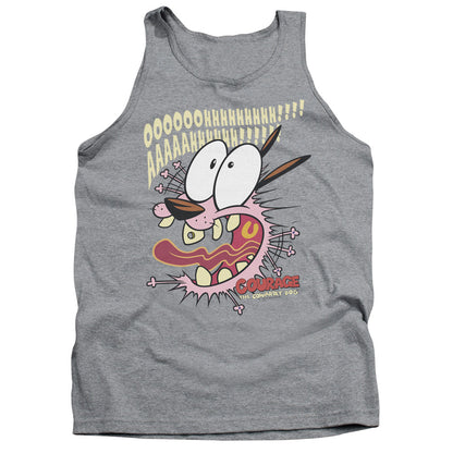 Courage The Cowardly Dog Scaredy Dog Mens Tank Top Shirt Athletic Heather Officially Licensed