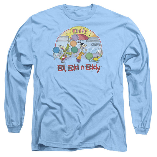 Ed Edd N Eddy Jawbreakers Mens Long Sleeve Shirt Carolina Blue Officially Licensed