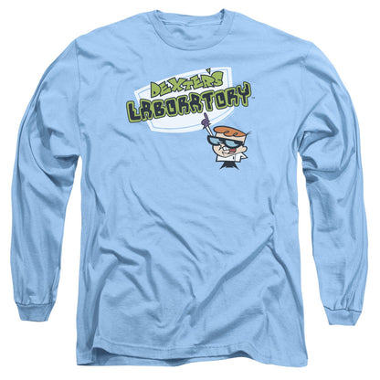 Dexters Laboratory Logo Mens Long Sleeve Shirt Carolina Blue Officially Licensed Officially Licensed