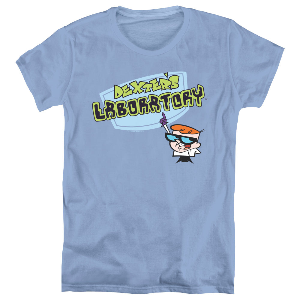 Dexters Laboratory Logo Womens T Shirt Carolina Blue Officially Licensed