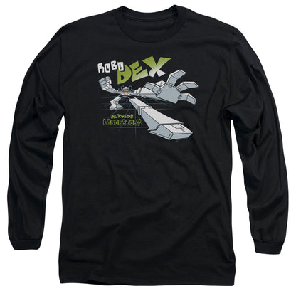 Dexters Laboratory Robo Dex Mens Long Sleeve Shirt Black Officially Licensed Officially Licensed