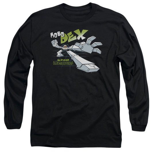 Dexters Laboratory Robo Dex Mens Long Sleeve Shirt Black Officially Licensed Officially Licensed