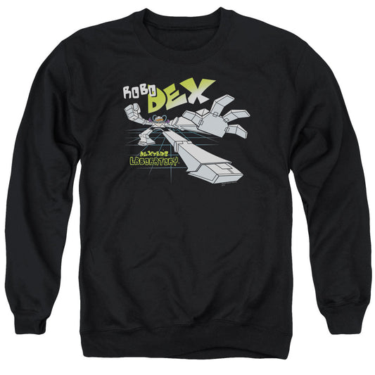 Dexters Laboratory Robo Dex Mens Crewneck Sweatshirt Black Officially Licensed