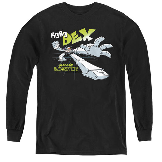 Dexters Laboratory Robo Dex Long Sleeve Kids Youth T Shirt Black Officially Licensed