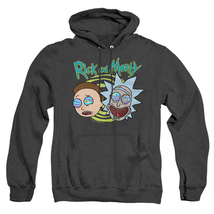 Rick And Morty Blown Minds Mens Heather Hoodie Black Officially Licensed