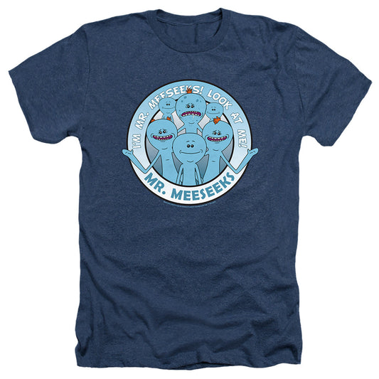 Rick And Morty Mr Meeseeks Heather Mens T Shirt Navy Officially Licensed