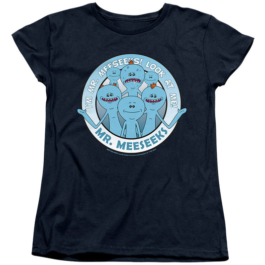 Rick And Morty Mr Meeseeks Womens T Shirt Navy Officially Licensed