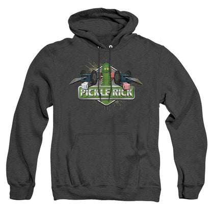 Rick And Morty Pickle Rick Mens Heather Hoodie Black Officially Licensed