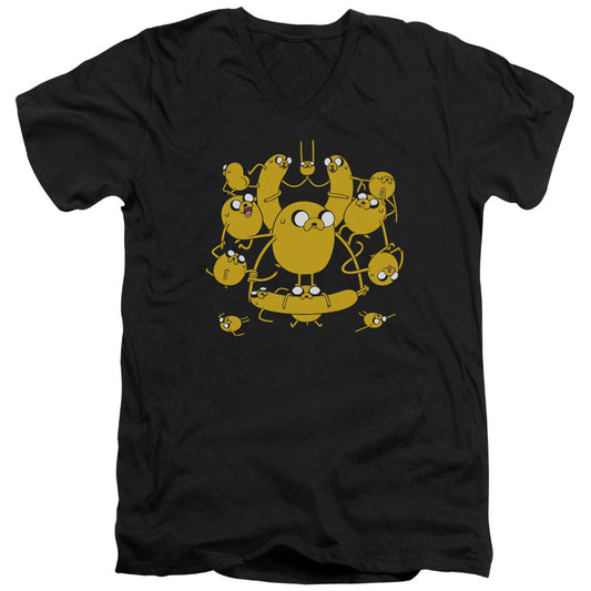 Adventure Time Jakes Mens Slim Fit V Neck T Shirt Black Officially Licensed