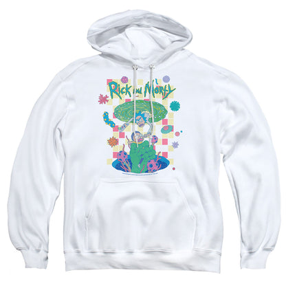 Rick And Morty Falling Portals Mens Hoodie White