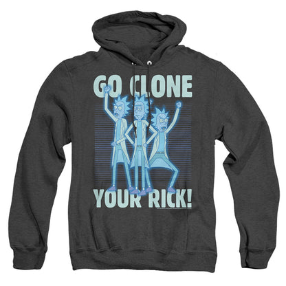 Rick And Morty Go Clone Your Rick Mens Heather Hoodie Black Officially Licensed