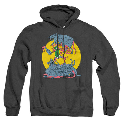 Rick And Morty The Adventures Of Pickle Rick Mens Heather Hoodie Black Officially Licensed