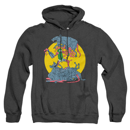 Rick And Morty The Adventures Of Pickle Rick Heather Mens Hoodie Black Officially Licensed