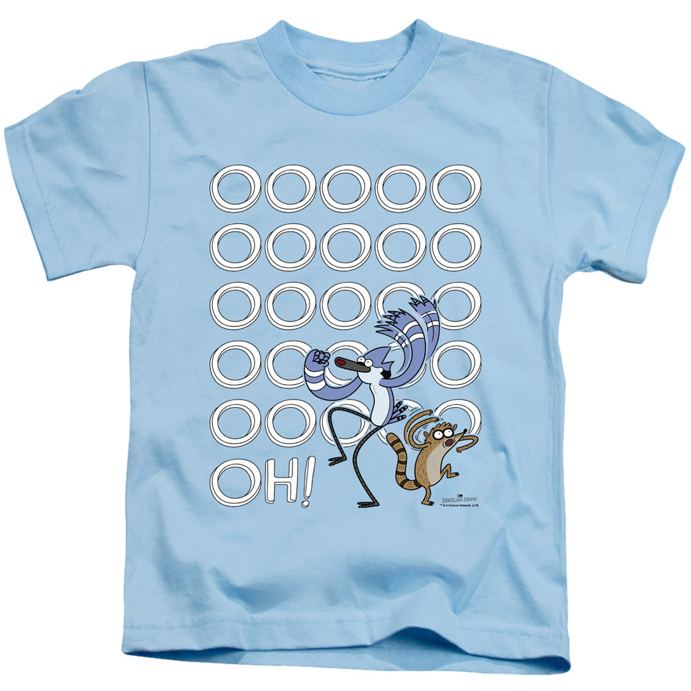 The Regular Show Oooooh Juvenile Kids Youth T Shirt Light Blue Officially Licensed