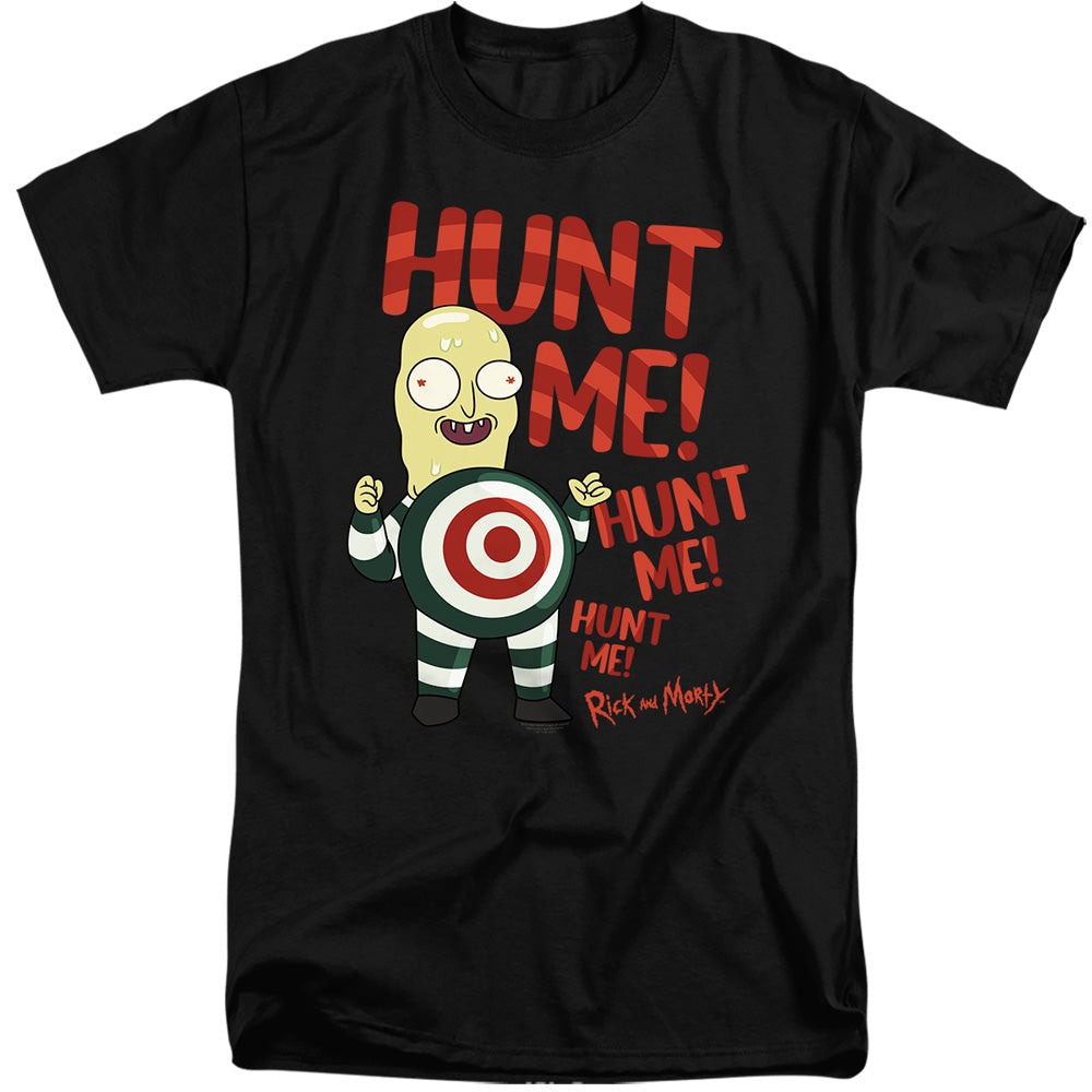 Rick And Morty Hunt Me Mens Tall T Shirt Black Officially Licensed