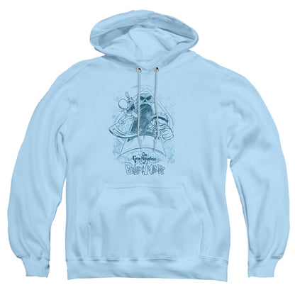 Grim Adventures Of Billy & Mandy Sketched Mens Hoodie Light Blue Officially Licensed