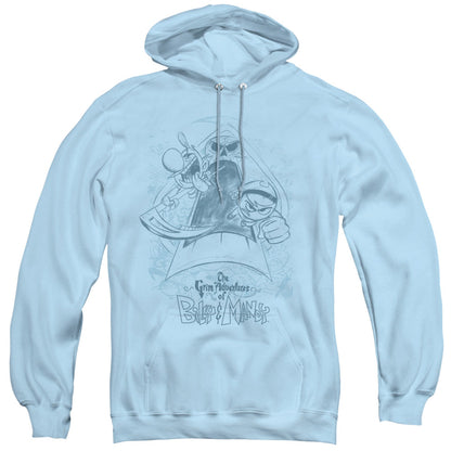 Grim Adventures Of Billy & Mandy Sketched Mens Hoodie Light Blue Officially Licensed