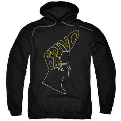 Johnny Bravo Bravo Hair Mens Hoodie Black Officially Licensed