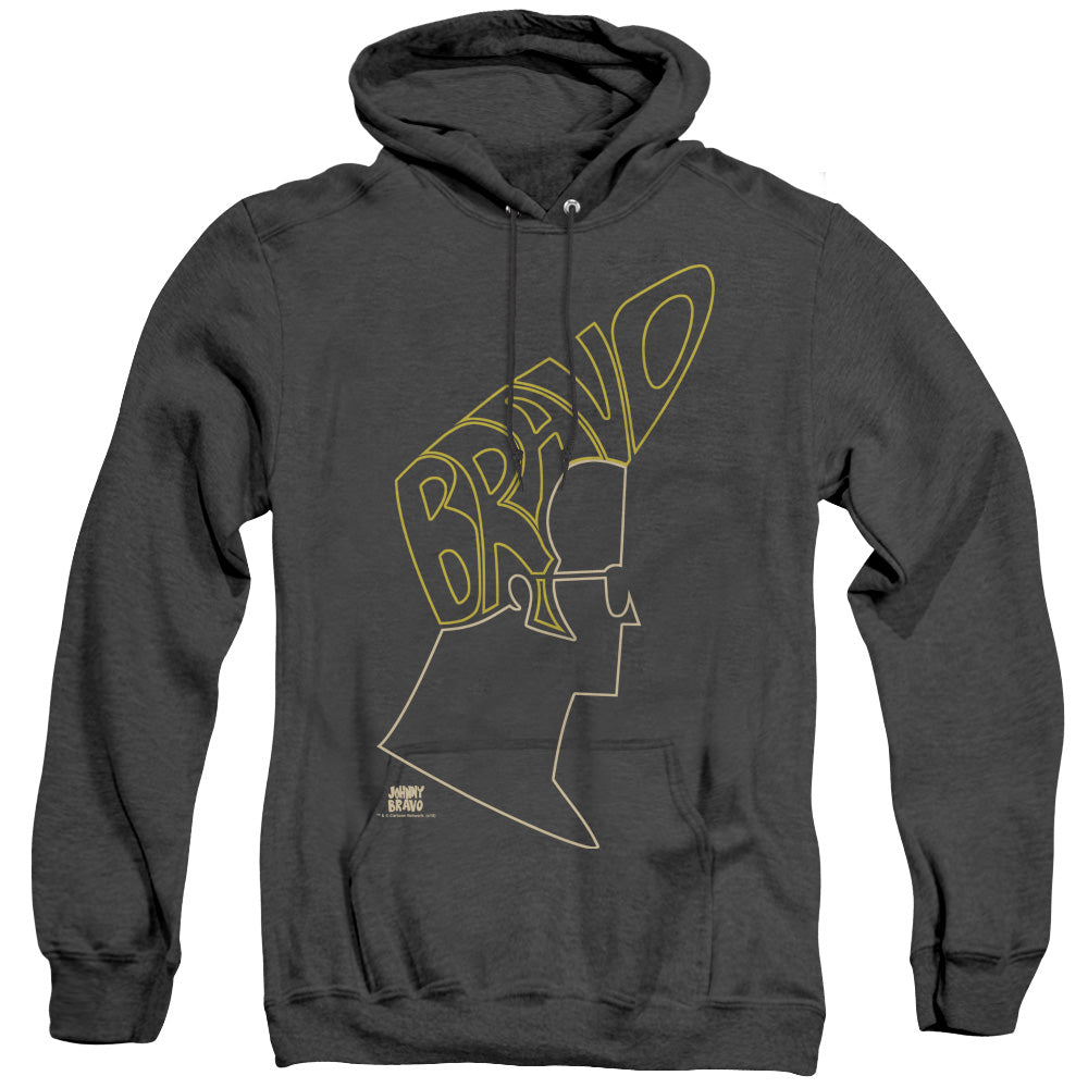 Johnny Bravo Bravo Hair Mens Heather Hoodie Black Officially Licensed