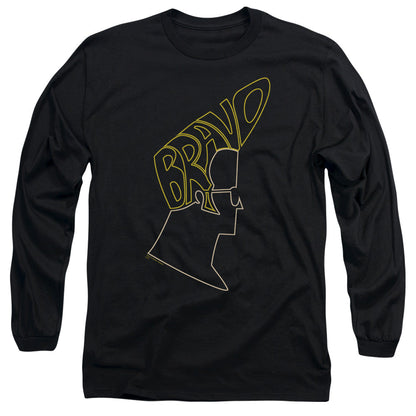 Johnny Bravo Bravo Hair Mens Long Sleeve Shirt Black Officially Licensed Officially Licensed
